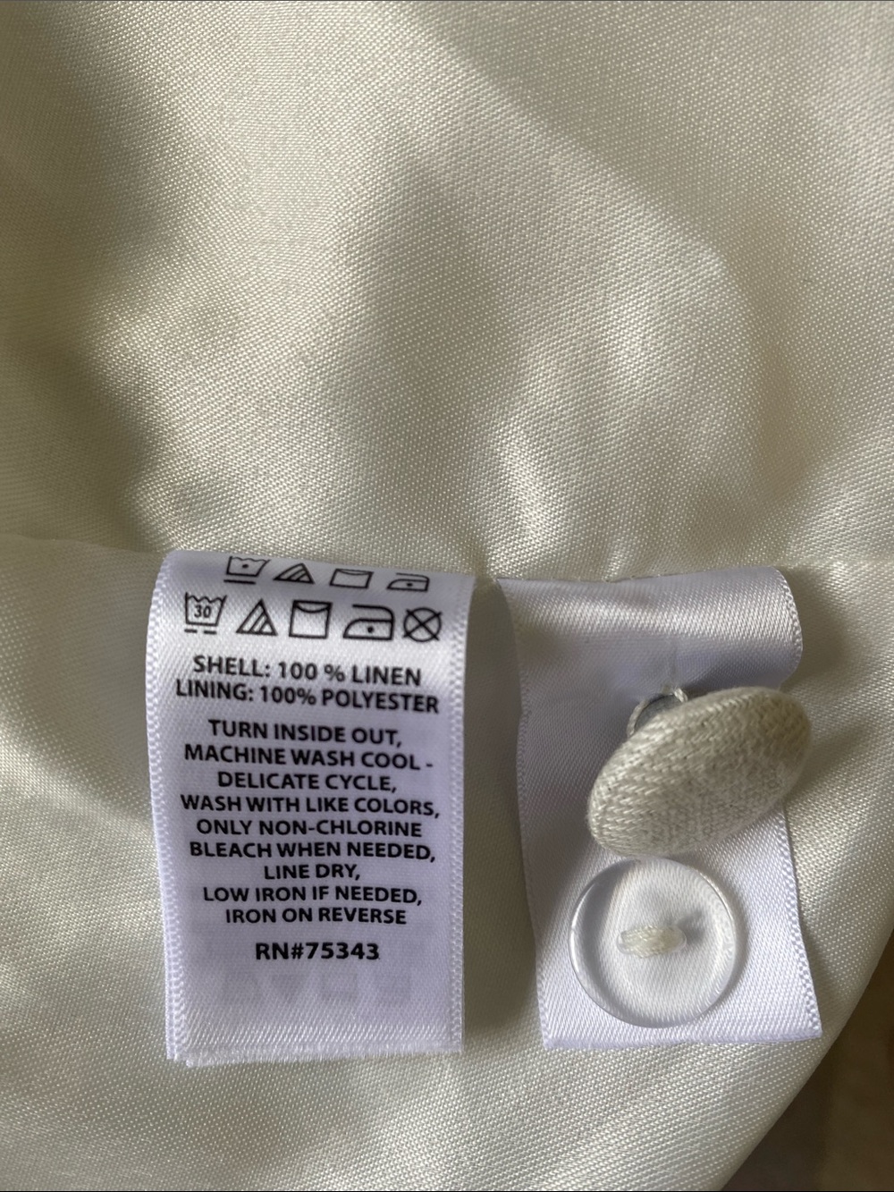 H by Halston White Linen Notch-Lapel Blazer - Picture 8 of 9